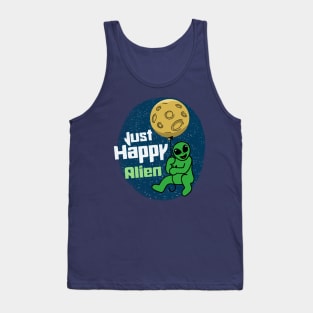 Happy Alien with the Planet Balloon Tank Top